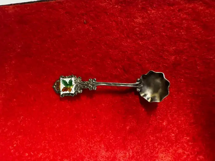 Vintage silver souvenir salt spoon Canada