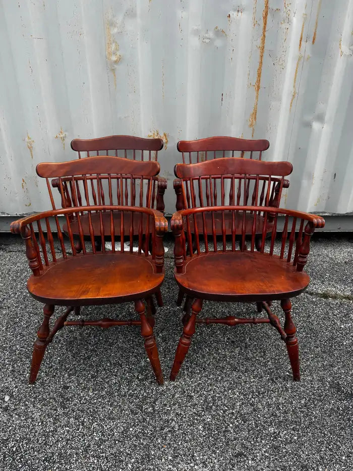 Classic Windsor comb back armchair set of four
