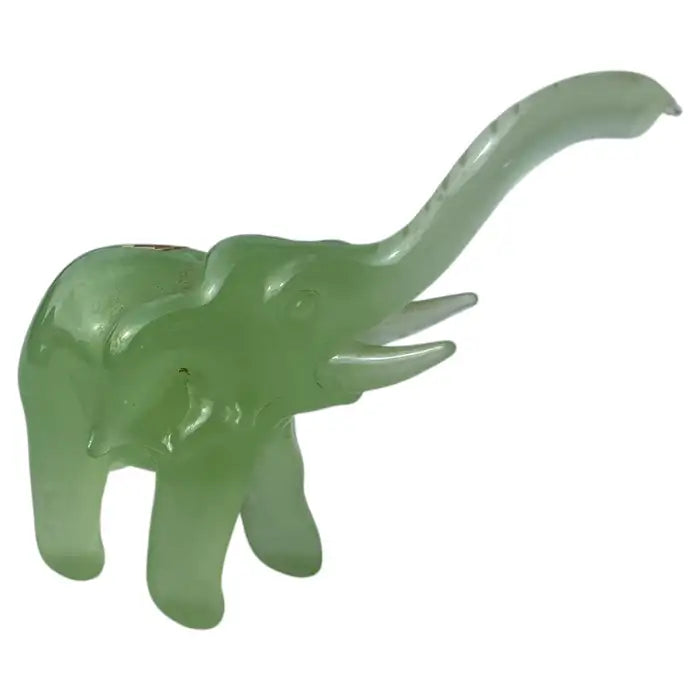 Small green jade elephant figurine made in China