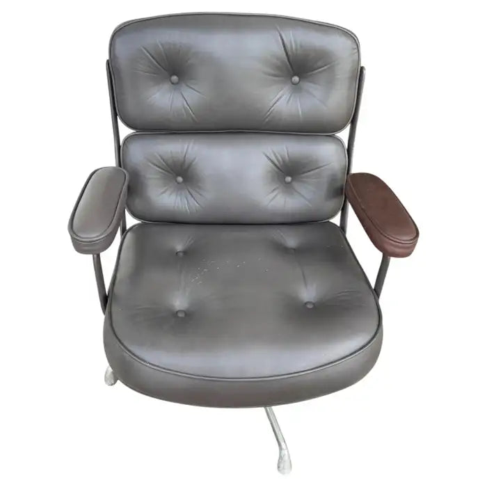 Vintage Herman Miller executive leather office chair in mid century modern style
