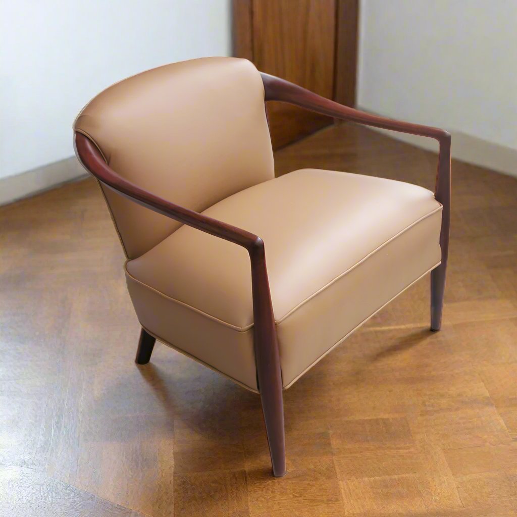 Vintage Ib Kofod Larsen style lounge chair Danish modern