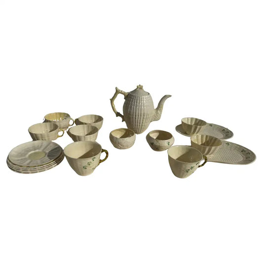 Vintage Irish porcelain tea set with Limpet shell pattern design