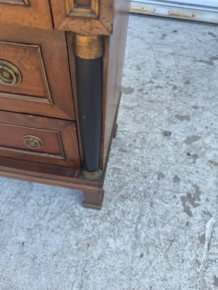 Vintage Italian antique nightstand with wood detailing