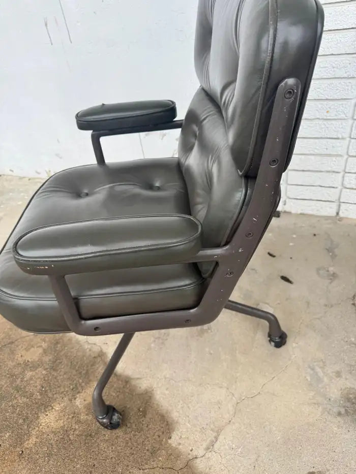Mid-century modern leather desk chair for executive office
