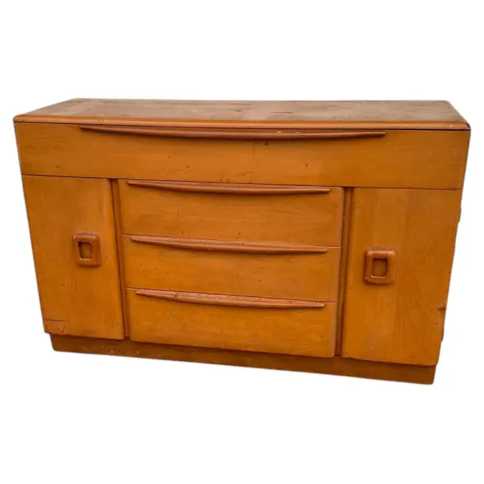 Vintage Heywood Wakefield maple credenza cabinet