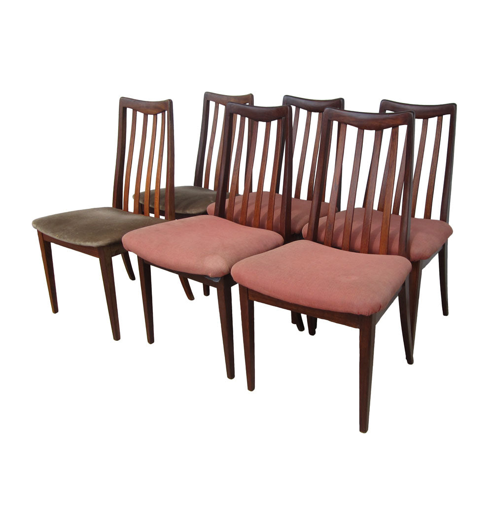 Vintage mid-century rosewood slat back dining chairs Metro Retro