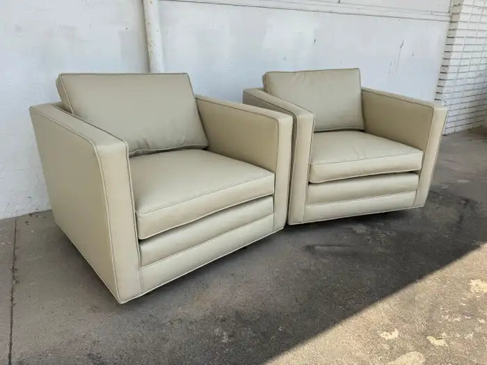 Reupholstered tuxedo accent chairs for contemporary living room