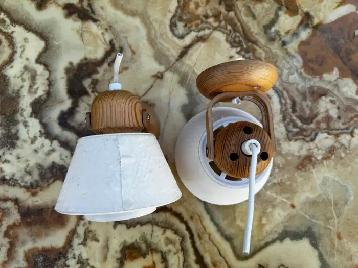 Vintage Solbackens Svarveri pine sconces