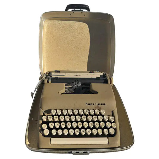 Vintage portable manual typewriter with carrying case retro office decor