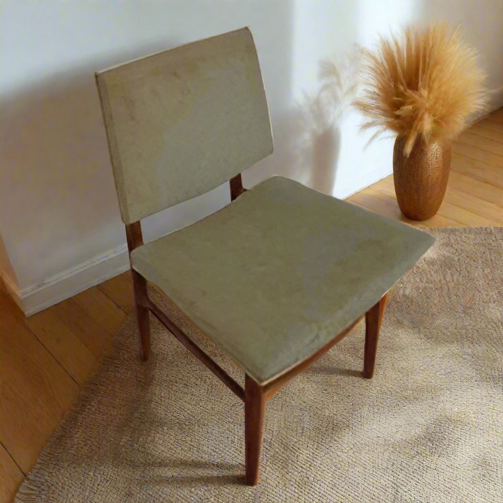 Vintage Scandinavian dining chair set minimalist wood frame.​