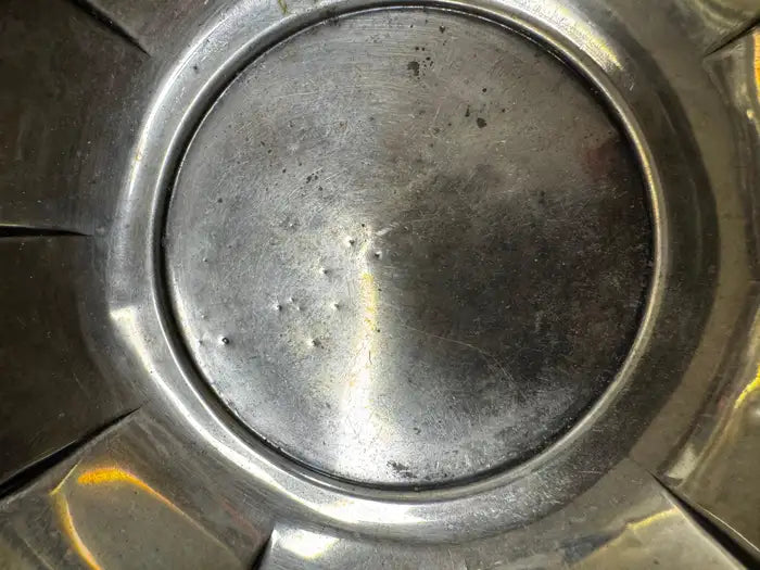 Decorative silver nut dish close up