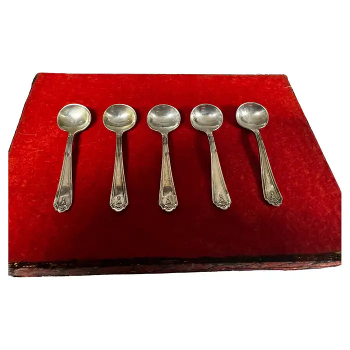 Vintage tableware silver salt spoons