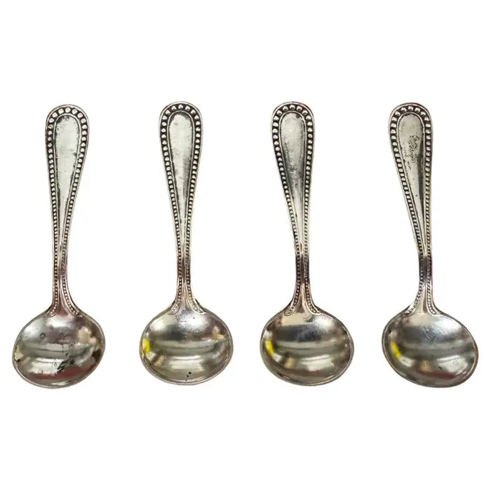 Sterling silver mini salt spoons set of four