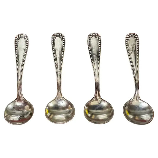Sterling silver mini salt spoons set of four