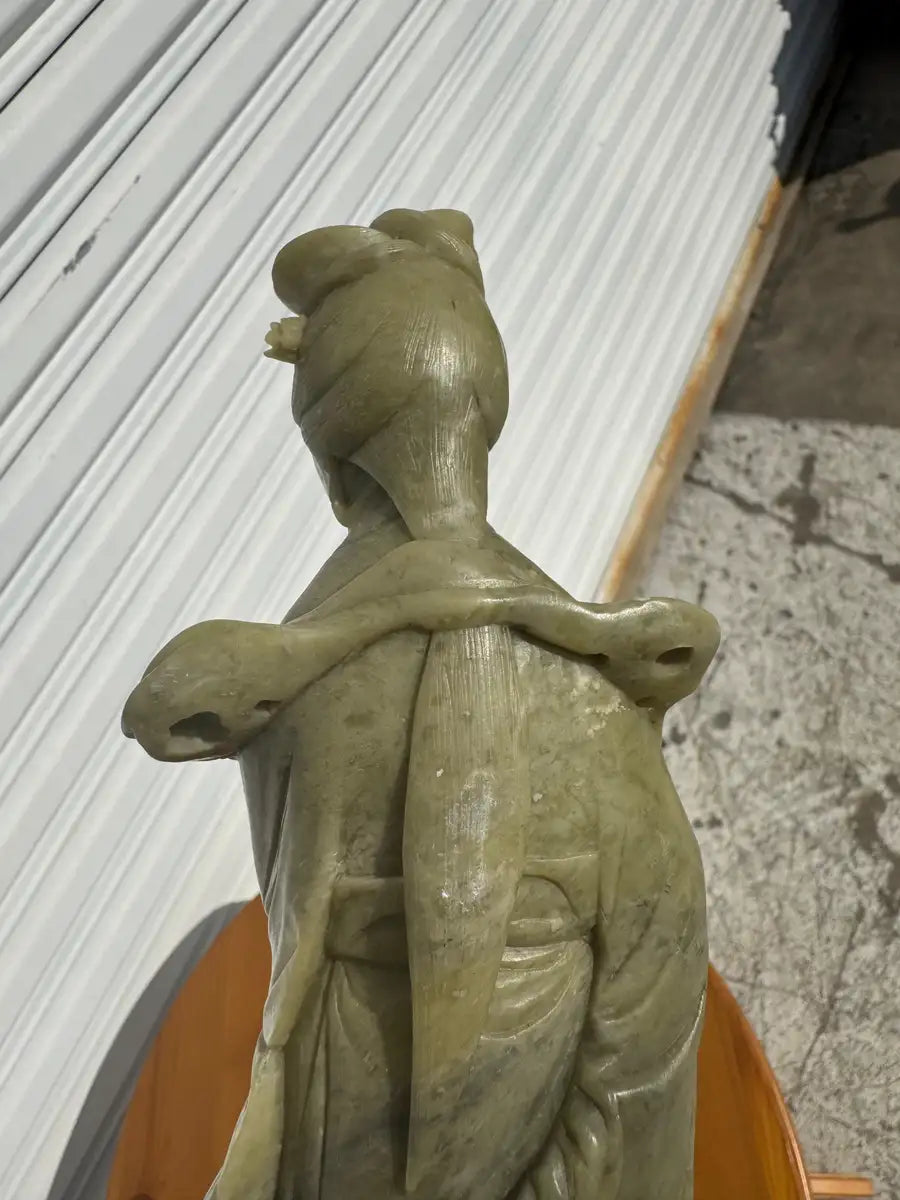 Hand carved soapstone statue female silhouette