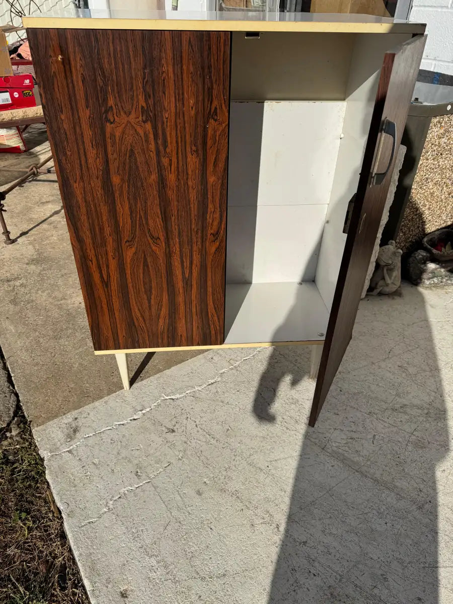retro cabinet with laminate top and clean lines