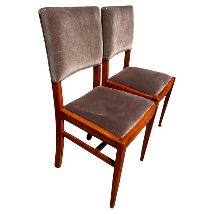 Vintage Swedish modern side chairs in solid teak