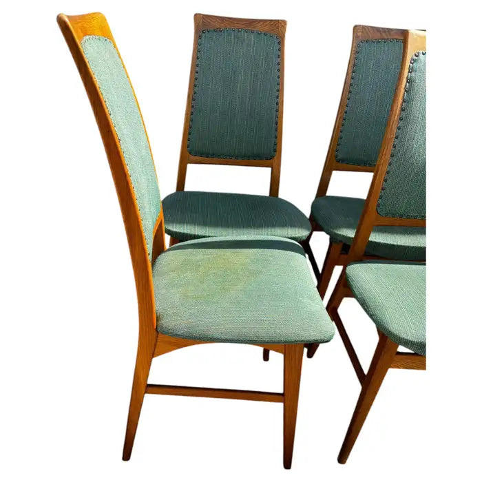 Set of 4 teak dining chairs retro modern style