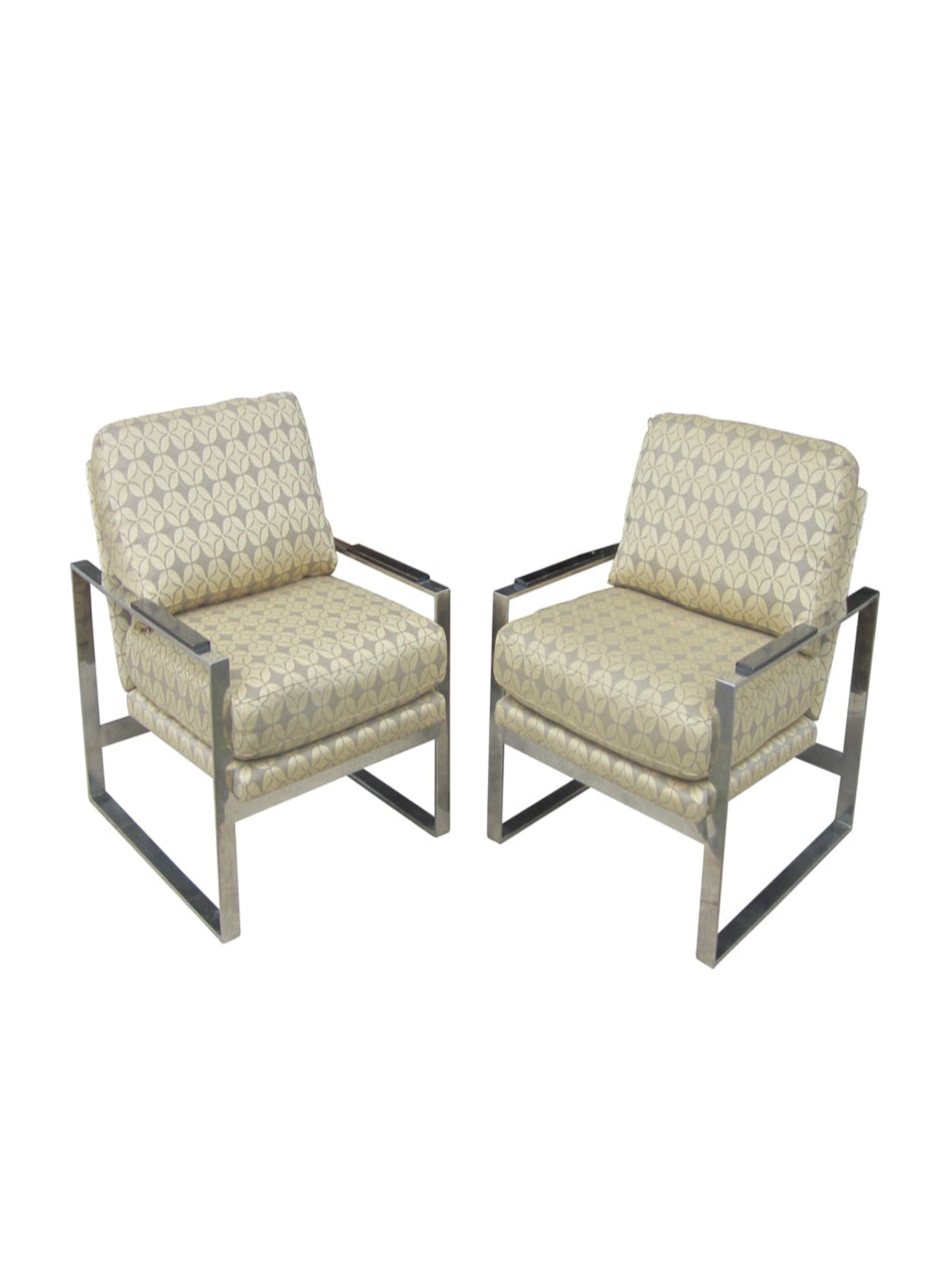 Metro Retro Furniture vintage chrome armchairs pair