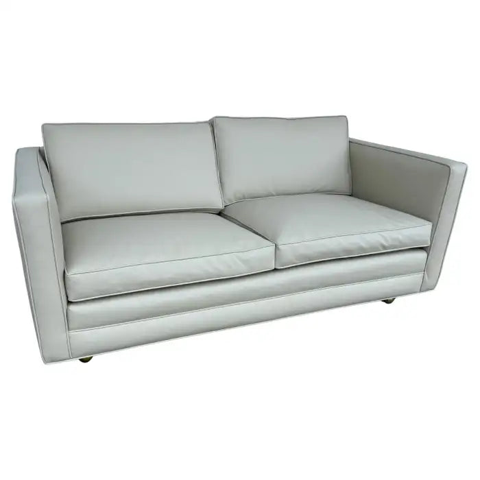 Reupholstered Dunbar style loveseat sofa for living room