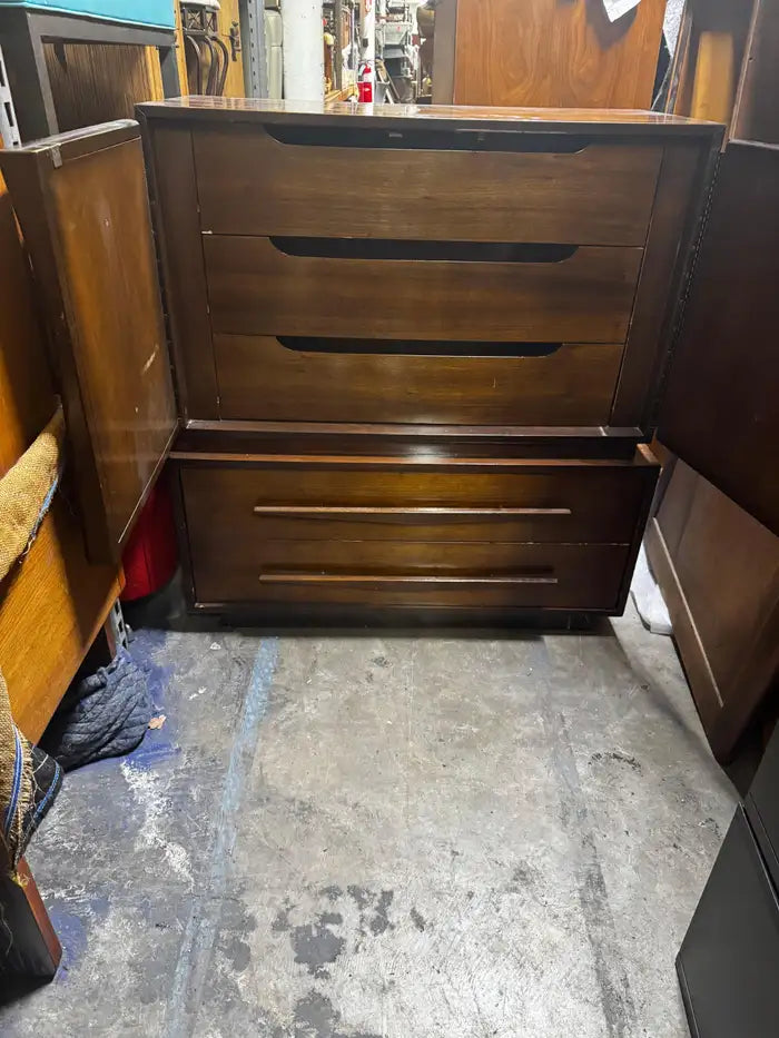 Vintage walnut dresser clean line design