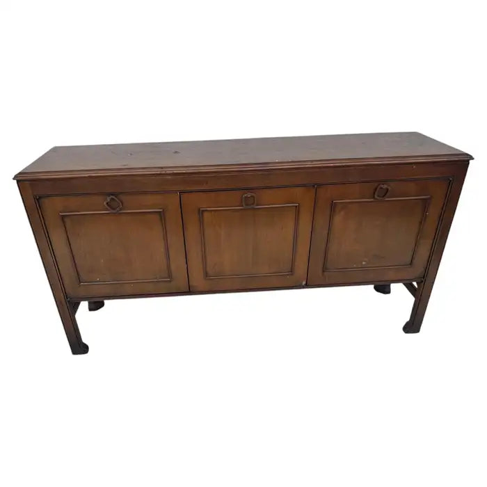 Vintage walnut credenza storage cabinet