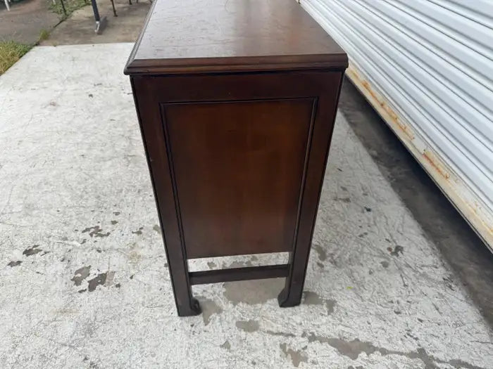 Walnut media console with storage
