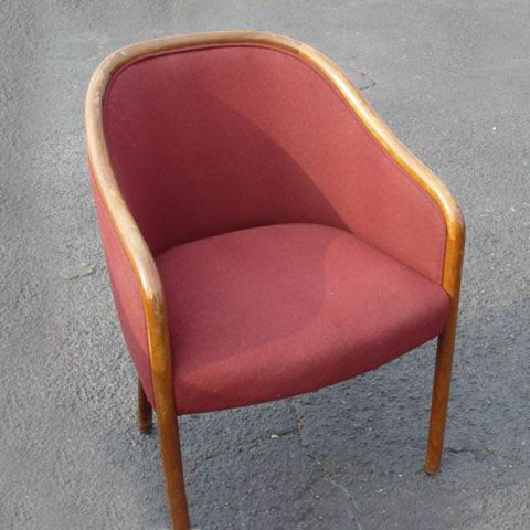 Vintage Ward Bennett Brickel lounge chair wine upholstery