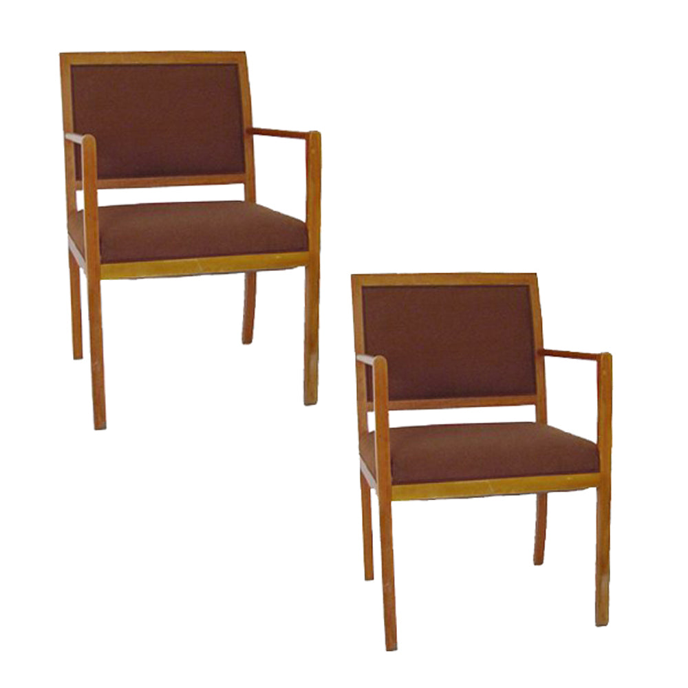 Vintage Ward Bennett Brickel oak arm chairs Metro Retro Furniture.​