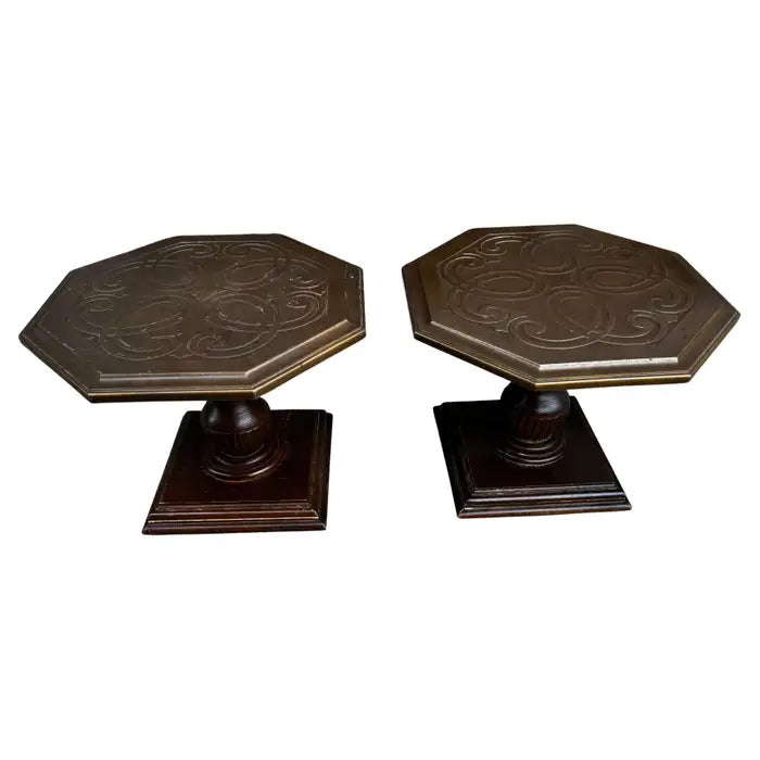 Vintage Weiman granite top octagon end table