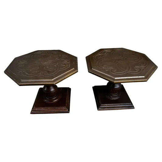 Vintage Weiman granite top octagon end table