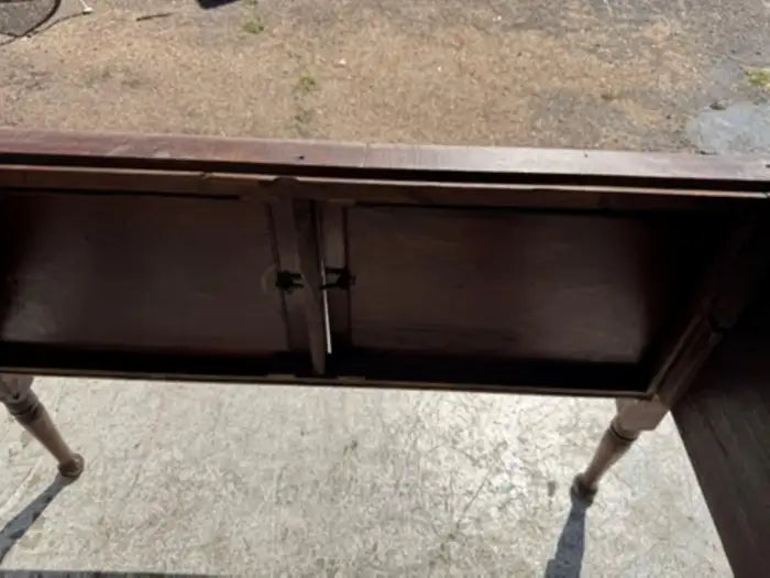 Vintage carved wood sideboard with elegant marble top