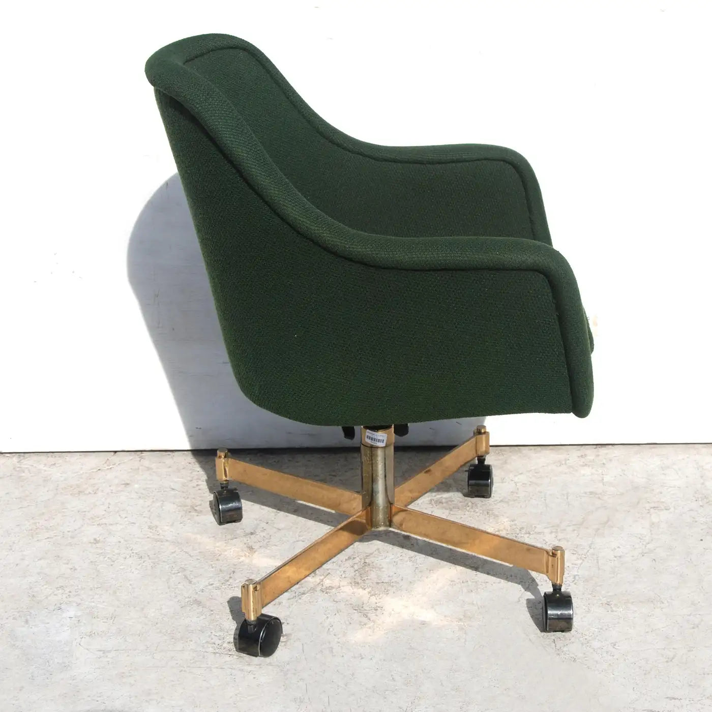 Swivel conference chair Ward Bennett green fabric