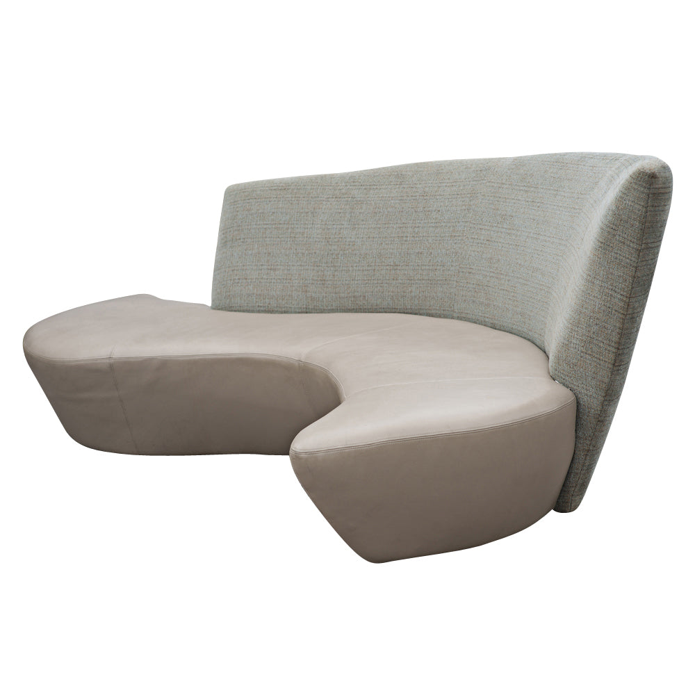 Biomorphic mid-century sofa with high back