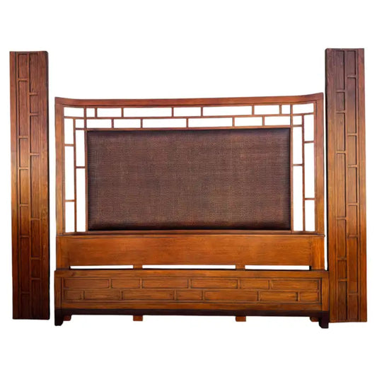 Walnut coastal king size bed frame