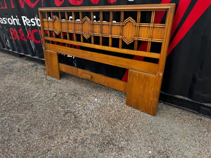 Vintage style walnut headboard for bedroom décor