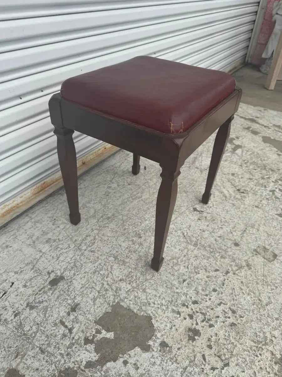 Classic walnut sewing chair with hidden storage interior