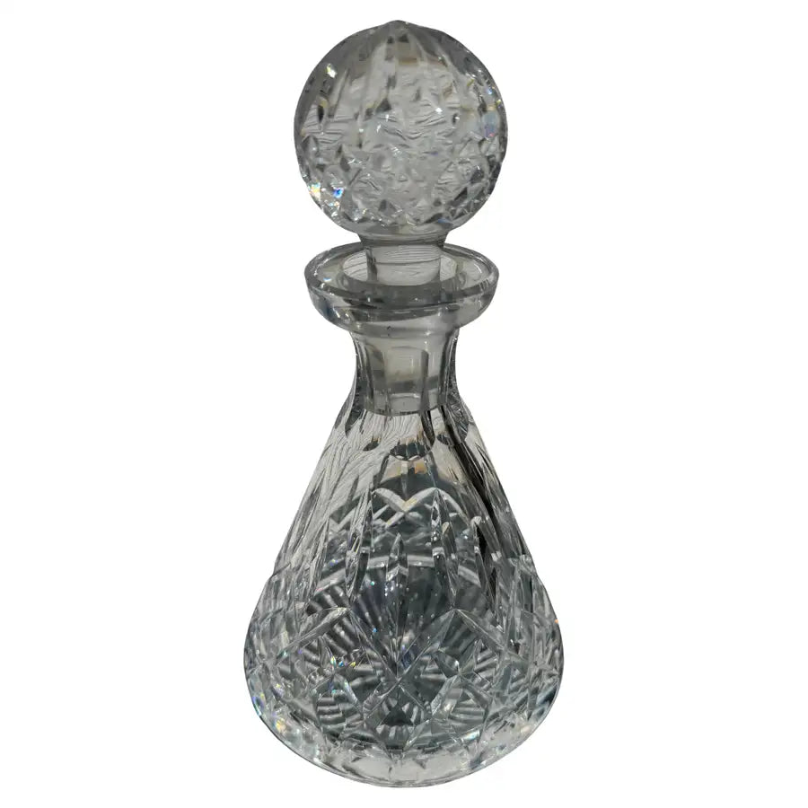 Waterford crystal decanter with cut glass pattern and stopper