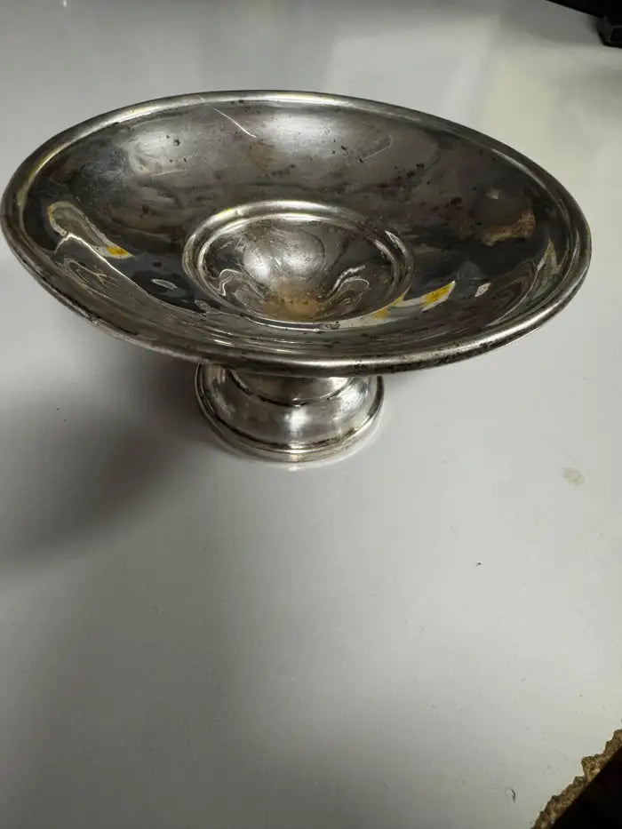 Vintage weighted silver compote dish