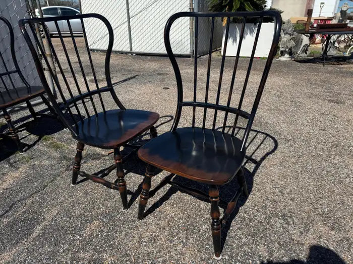 wooden spindle back chairs black finish dining furniture