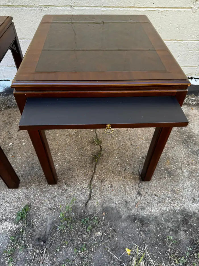 Vintage mahogany end table pair