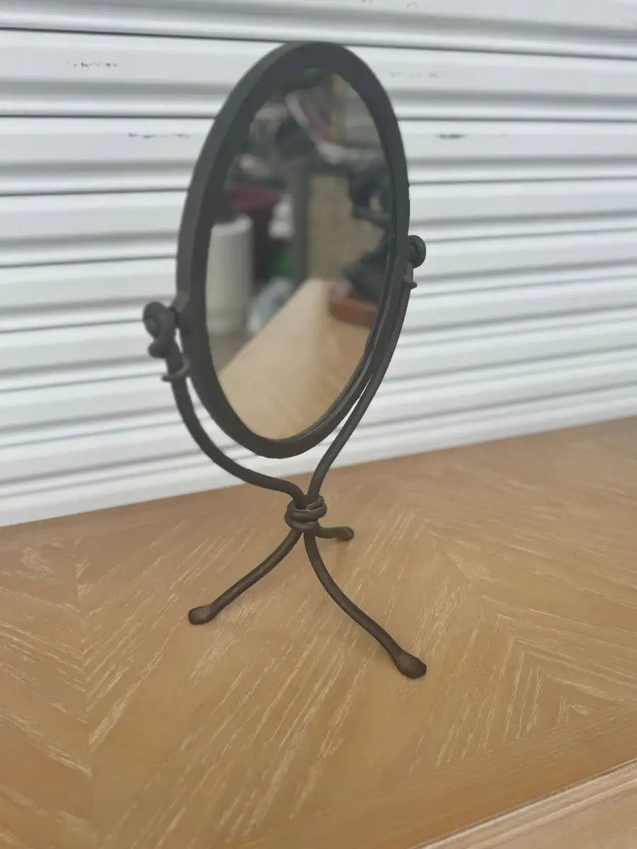 Freestanding iron mirror tripod design home décor