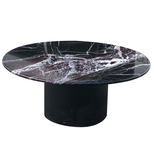 3ft Round Vintage Marble Coffee Table Cylinder Pedestal