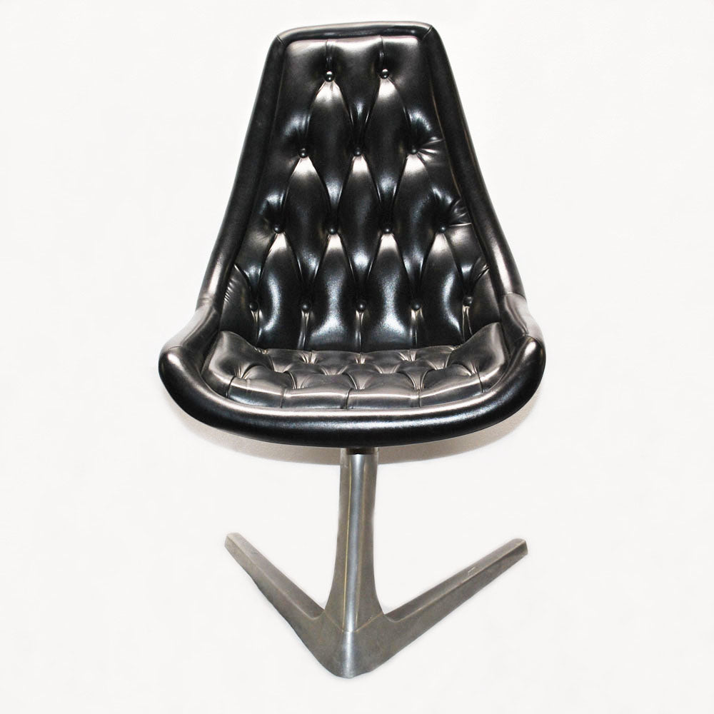 (1) Kagan Style Star Trek Chromcraft Sculpta Unicorn Chair V-Shaped Base (MR7284)