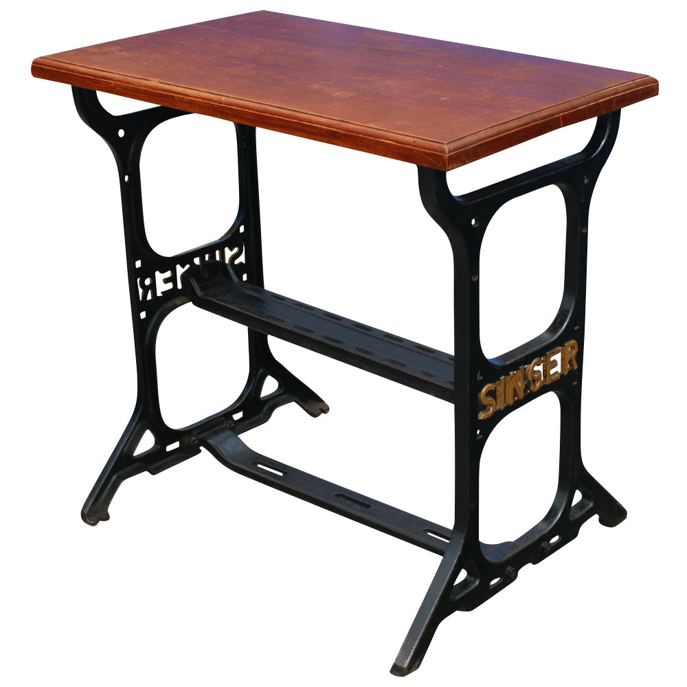 Machine Age Singer Wrought Iron Wood Sewing Table