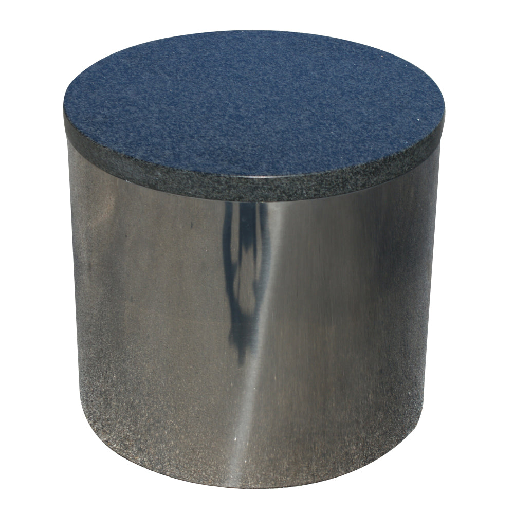 24″ Vintage Granite Stainless Pedestal Side Table