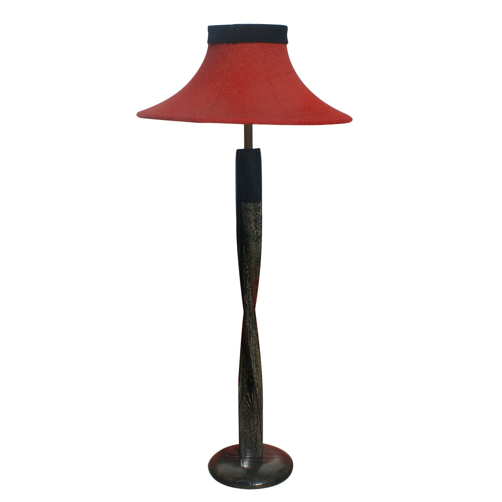 Vintage Sasha Heifetz Carved Ebonized Wood Floor Lamp (MR8813)