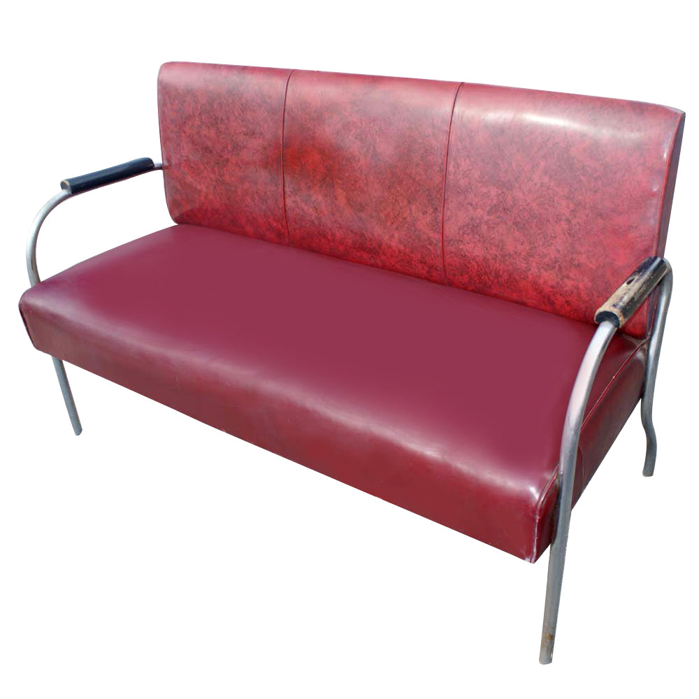 56″ Art Deco Chrome Three Seater Sofa