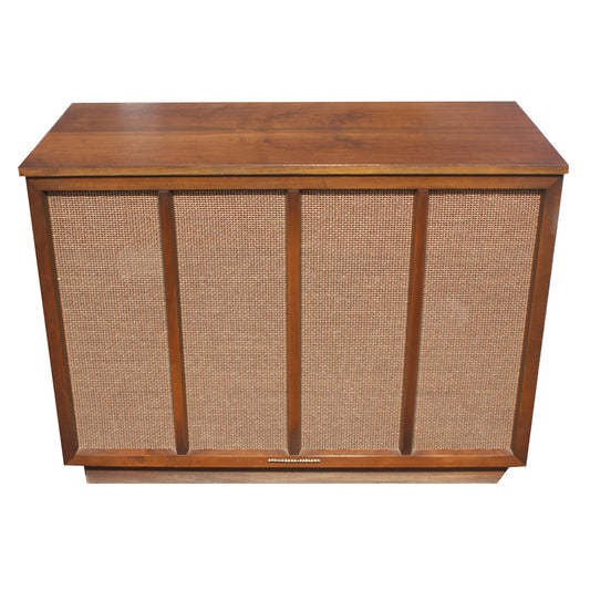 Stromberg-Carlson vintage mesh front radio stereo cabinet from Metro Retro Furniture