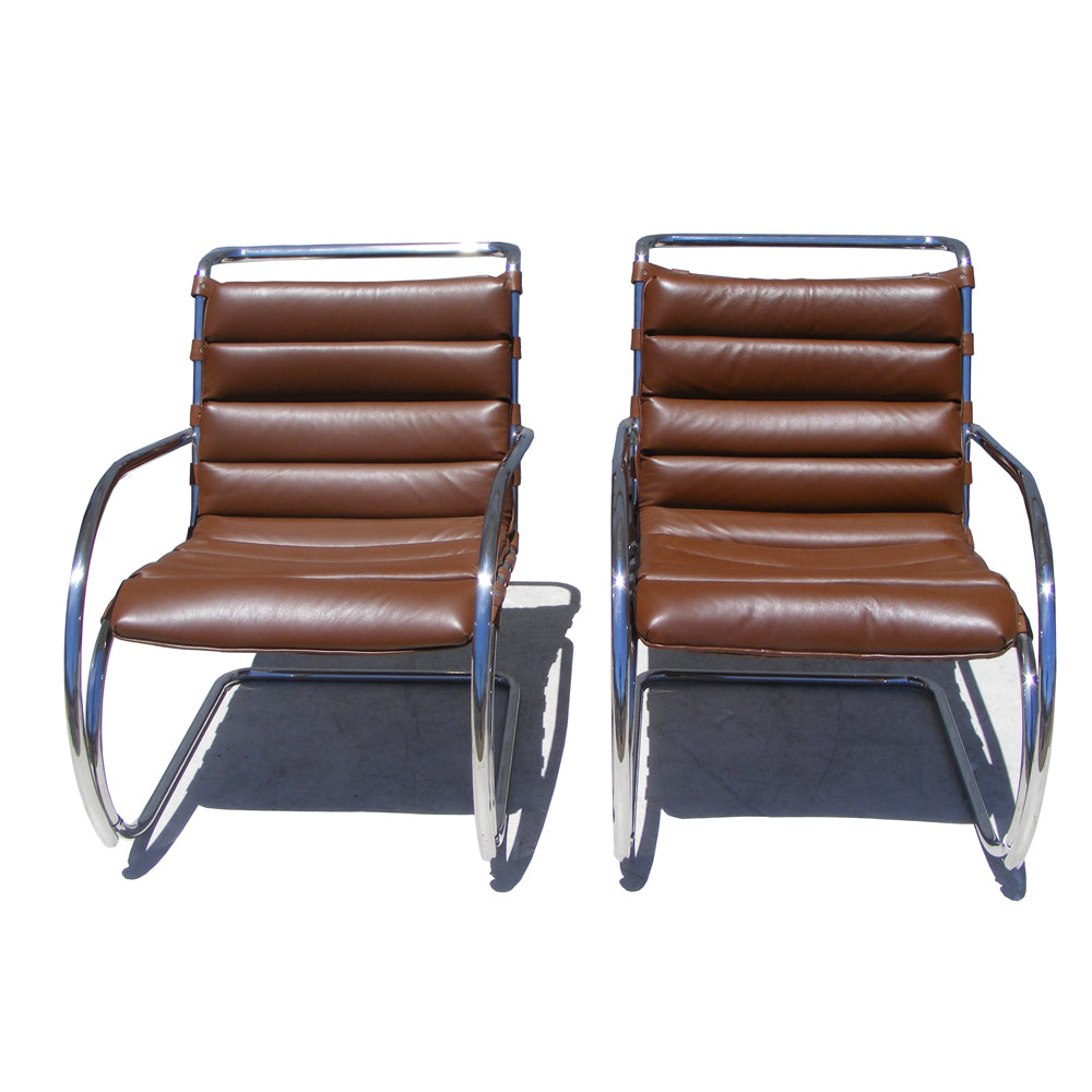 (2) Knoll Mies Van Der Rohe MR Lounge Arm Chairs 247 ( aag92 )